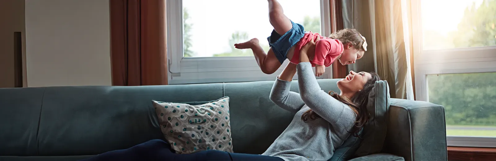 family on couch